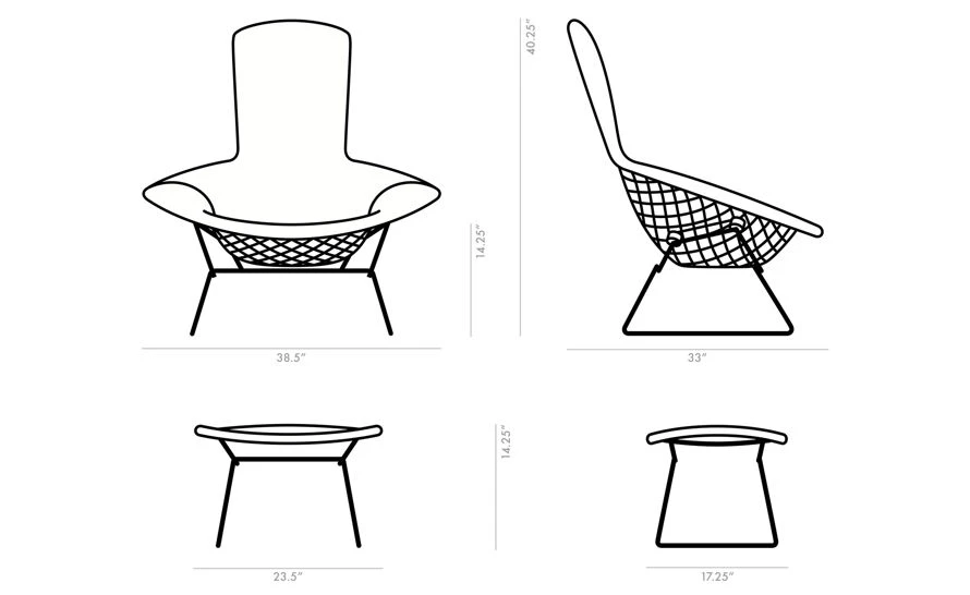 Bertoia Bird Chair & Ottoman 20 Bertoia Bird Chair & Ottoman - Image 18