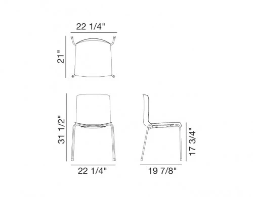 Catifa 46 Four Leg Polypropylene Side Chair 4 Catifa 46 Four Leg Polypropylene Side Chair - Image 2