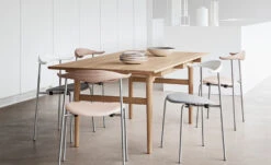 Hans Wegner Ch88p Stacking Chair With Upholstered Seat -Chair Sales ch88 upholstered dining chair hans wegner carl hansen son 8