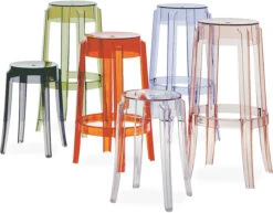 Kartell Charles Ghost Stool 2 Pack -Chair Sales charles ghost stool philippe starck kartell 3