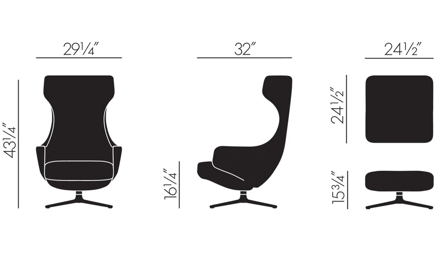 Vitra Grand Repos Lounge Chair & Ottoman 6 Vitra Grand Repos Lounge Chair & Ottoman - Image 4
