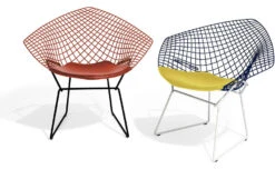 Bertoia Small Diamond Chair Two Tone With Seat Cushion -Chair Sales harry bertoia diamond chair two tone knoll 7