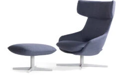 Kalm Swivel Metal Base Lounge Chair & Ottoman -Chair Sales kalm swivel base lounge chair ottoman patrick norguet artifort 3