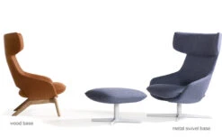 Kalm Swivel Metal Base Lounge Chair & Ottoman -Chair Sales kalm swivel base lounge chair ottoman patrick norguet artifort 4