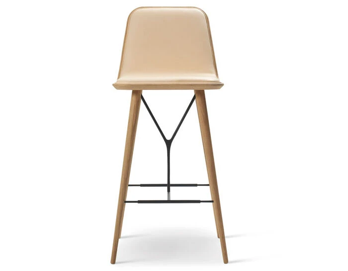 Spine Wood Base Stool With Back 4 Spine Wood Base Stool With Back - Image 2