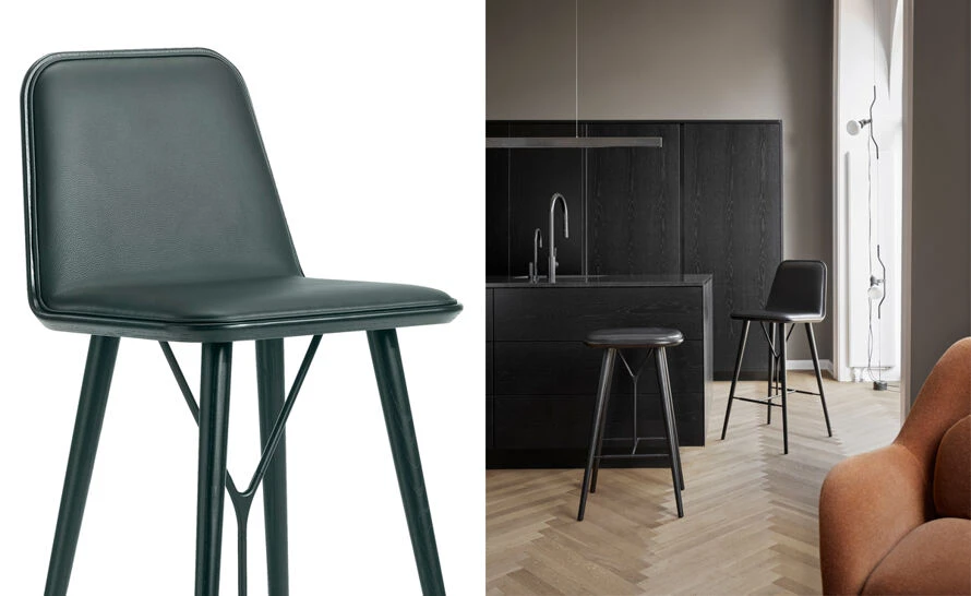 Spine Wood Base Stool With Back 9 Spine Wood Base Stool With Back - Image 7