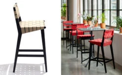 Jens Risom Stool With Webbed Back -Chair Sales stool webbed back jens risom knoll 5